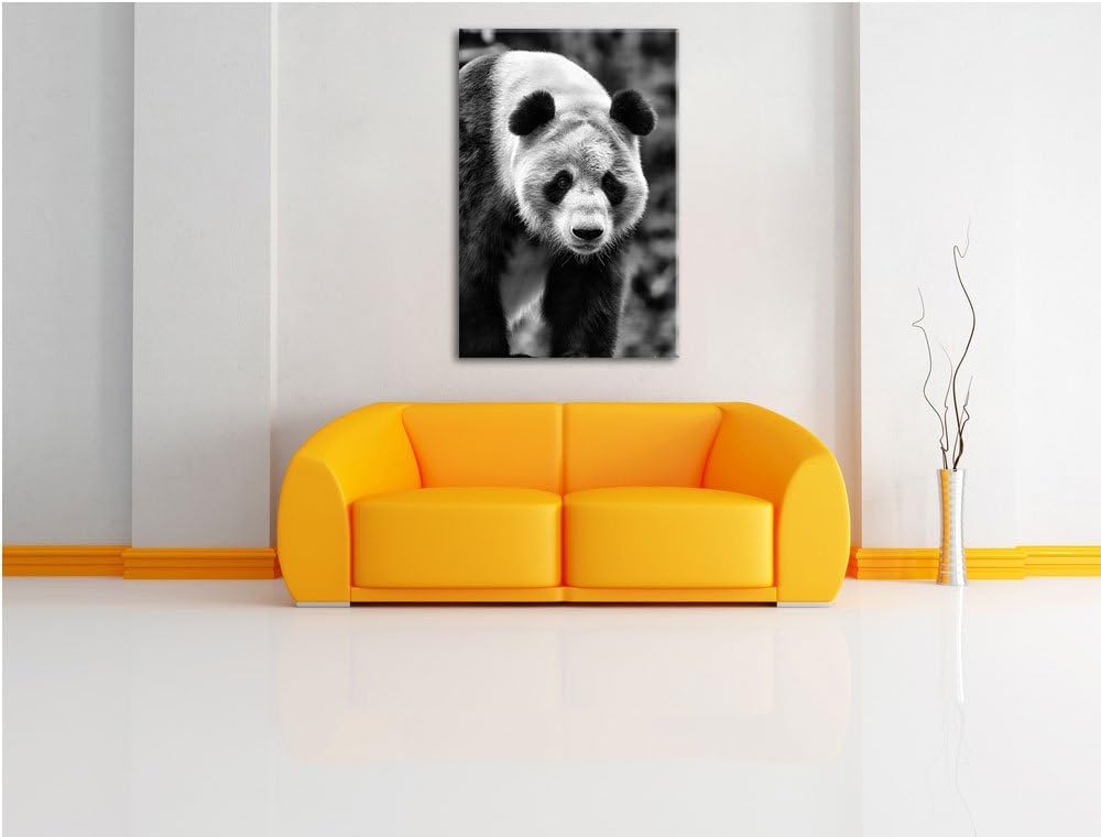 Pixxprint grosser Pandabär / 100x70cm Leinwandbild bespannt auf Holzrahmen/Wandbild Kunstdruck Dekor