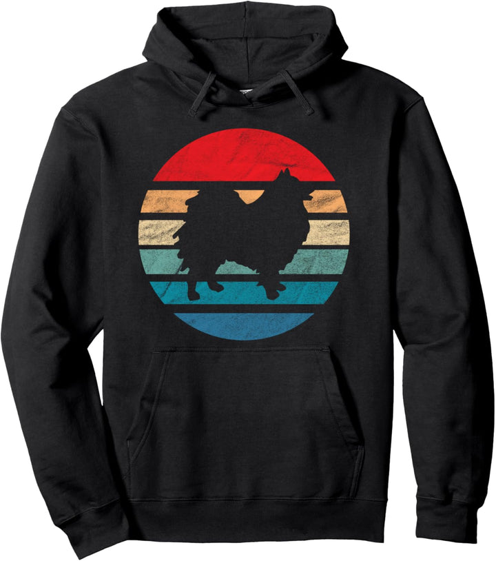 Retro Vintage 70s Pomeranian Gift For Men Women Pullover Hoodie