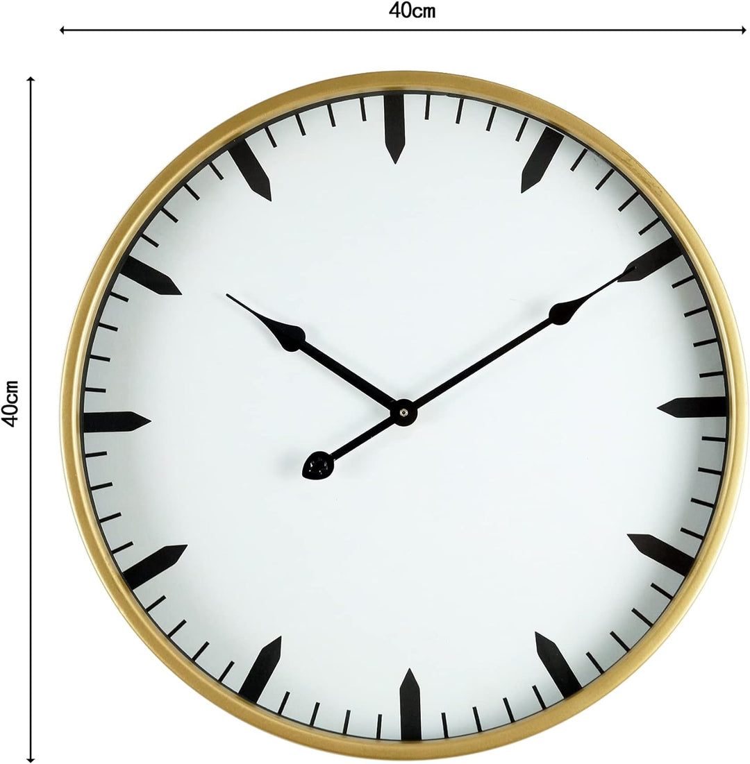 Rebecca Mobili Wanduhr, Moderne Wanduhren, MDF, Metall, Glas, Rund, Für Küche und Wohnzimmer. Durchm