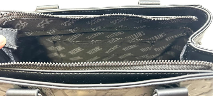 Loungefly Disney Villains Handtasche mit geprägtem Allover-Print, Schwarz, Medium