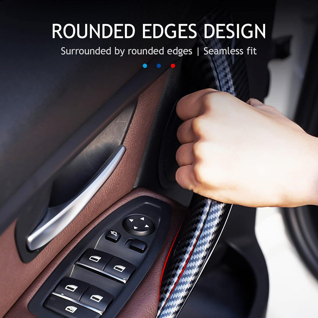 TZYSZDB Kohlefaser Schnalle Beige Türverkleidung Griff Zugverkleidung für BMW Serie 3 4 F30 F31 F32