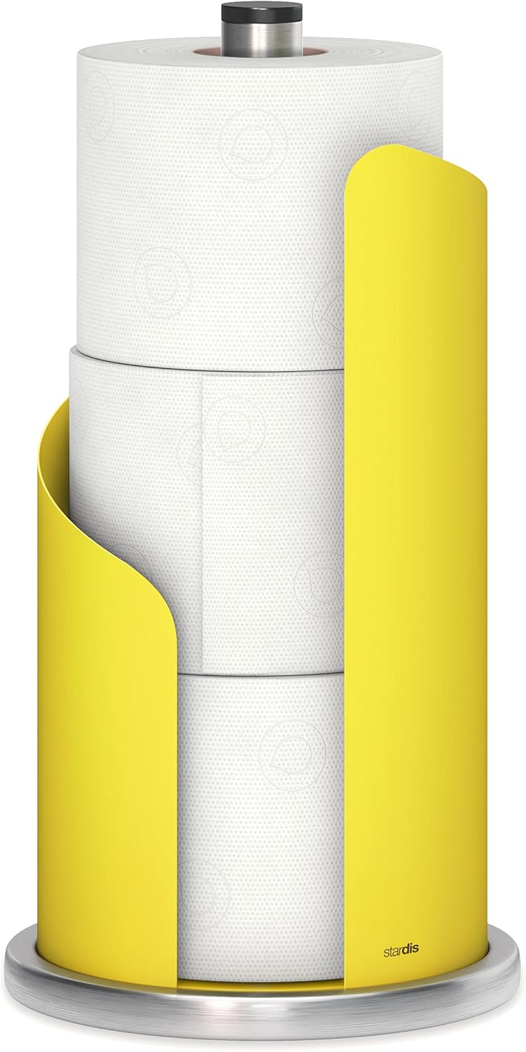 Design Küchenrollenhalter Edelstahl matt H 30 Ø15 cm Rollenhalter Papierrollenhalter für Küchenrolle