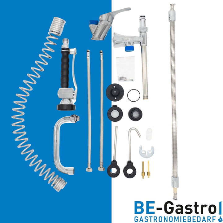 BE-GASTRO® I Profi Gastro Geschirrbrause „Premium“ inkl. Wasserhahn, Mischbatterie & ergonomischem L