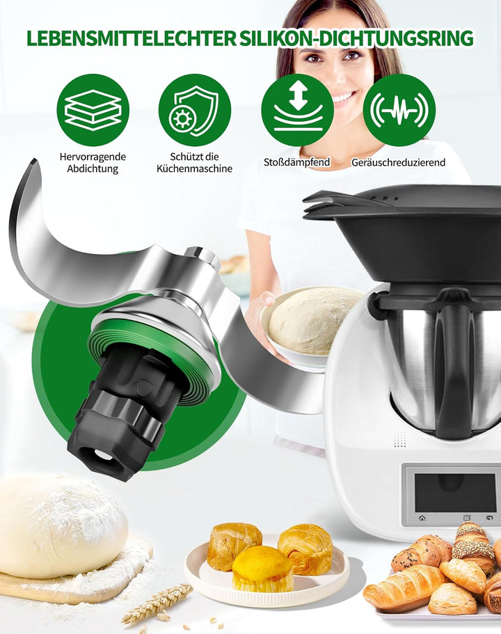 Teigmesser für Thermomix TM6/TM5 Edelstahl Teigmischmesser TM6 TM5 Ersatzteile Mixmesser Zubehör für