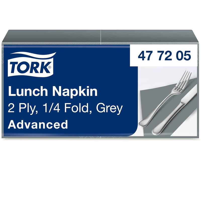 Tork 477205 Lunchservietten Grau / 2-lagige Servietten für kleine Gerichte oder Snacks / 10 x 200 (2