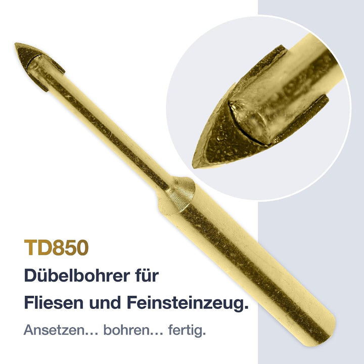 Marcrist TD850 Fliesenbohrer 6mm - Hard Ceramic Bohrer für harte Fliesen, Keramik, Granit und Marmor