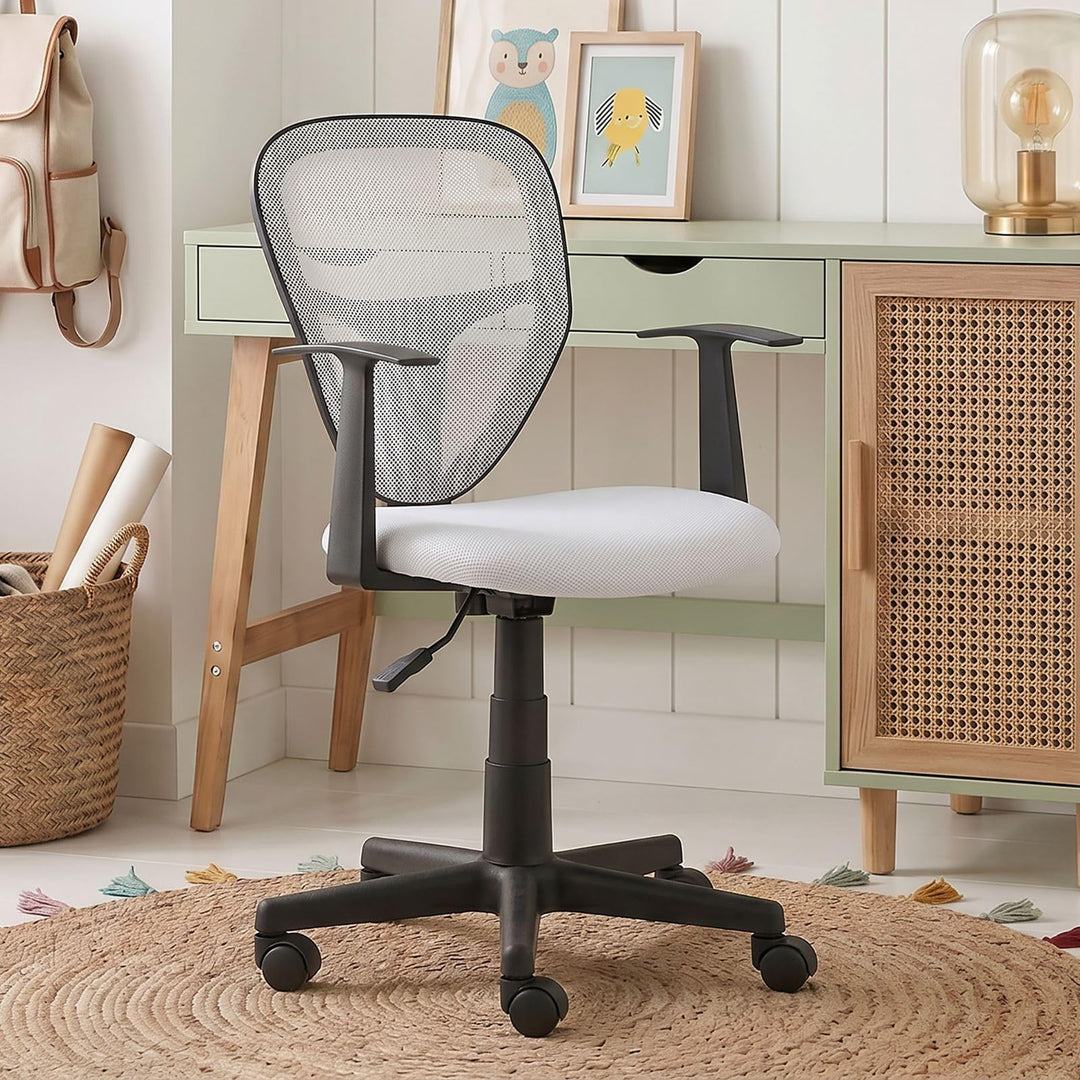 CARO-Möbel Kinderdrehstuhl Studio - Ergonomischer Schreibtischstuhl mit Armlehnen, Verstellbar, weis