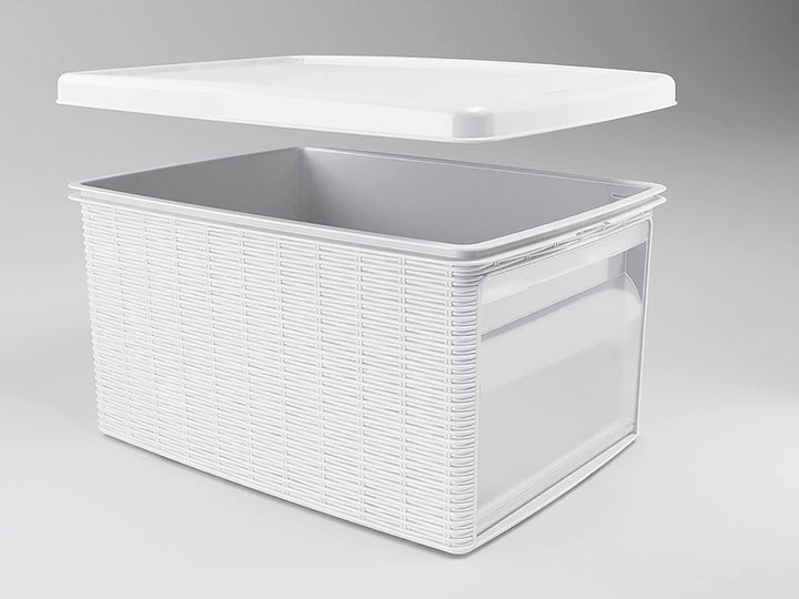 Stefanplast 30020 Mehrzweck-Behälter, Aufbewahren, In Rattanoptik aus Kunststoff, 19 x 29 x 16 cm We