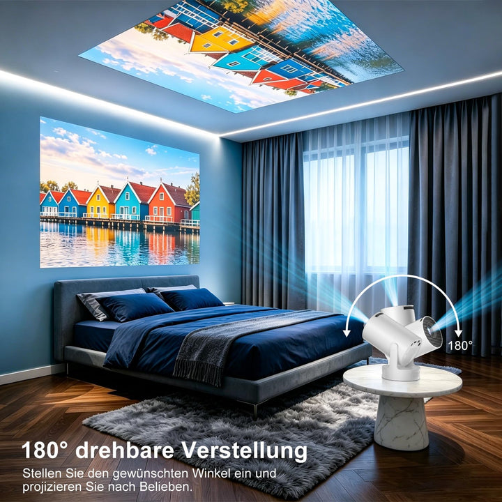 Salange Mini Beamer 4K Unterstützt,Smart Projektor 4K FHD 1080P Unterstützt Android 11.0,Beamer Hand