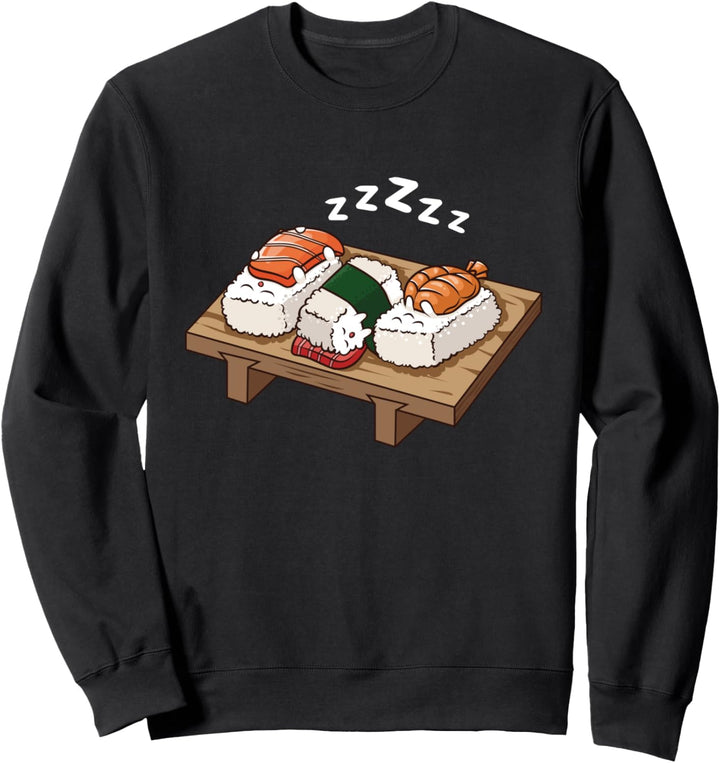Sushi Fisch Schlafen Lustig Müde Reis Geschenk Sweatshirt