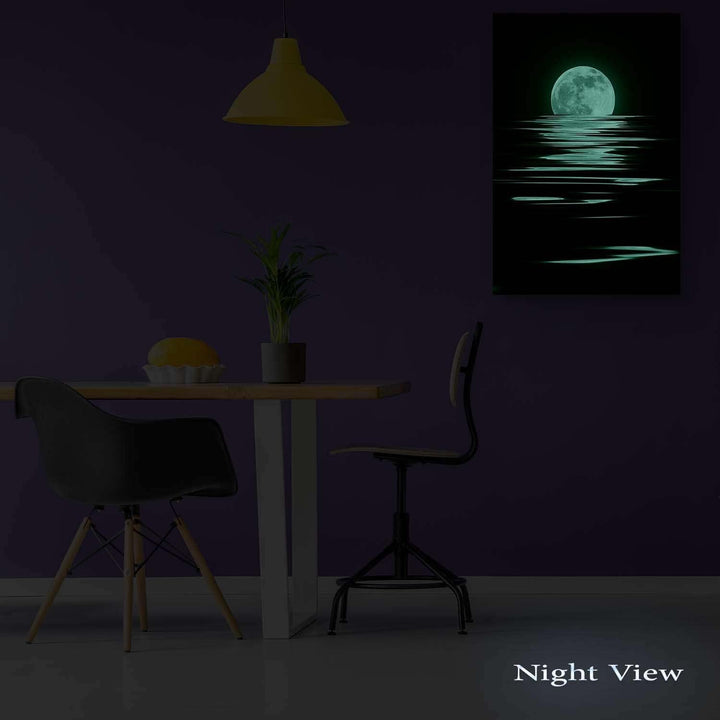 Startonight Bilder Der Mond, Leinwandbilder Moderne Kunst, Schwarz und Weiss Wanddeko Kunstdrucke, W