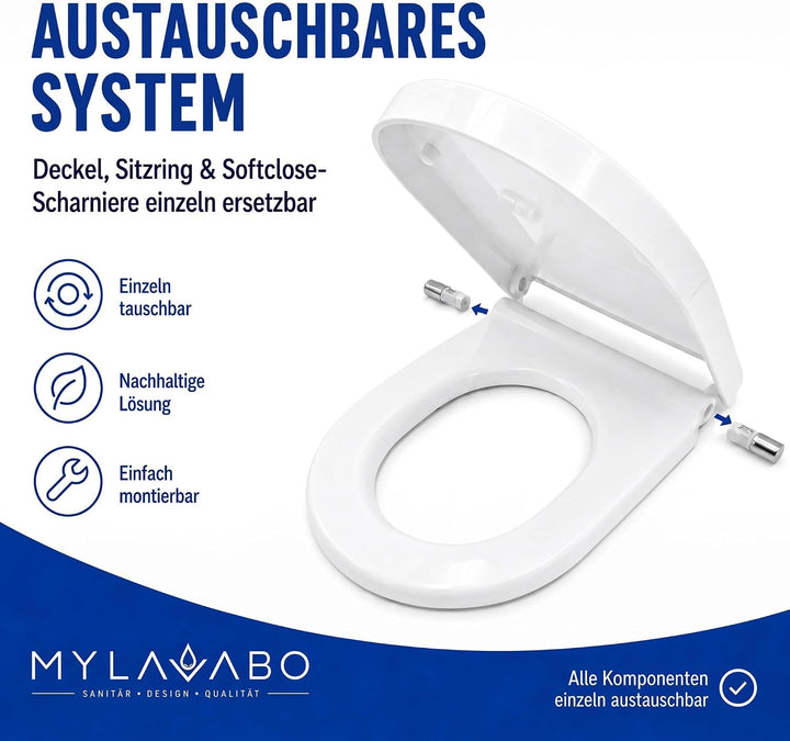 Toilettensitz mit Softclose passend für Duravit Starck 3, Starck 2 & Duravit ME – reparierbar, langl