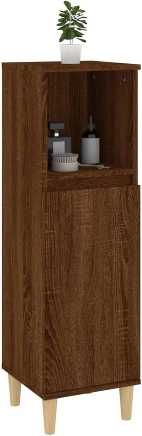 Tidyard Badezimmerschrank Mittlerer Schrank mit 1 Ablage und 2 Fächer hinter der Tür Badschrank Badr