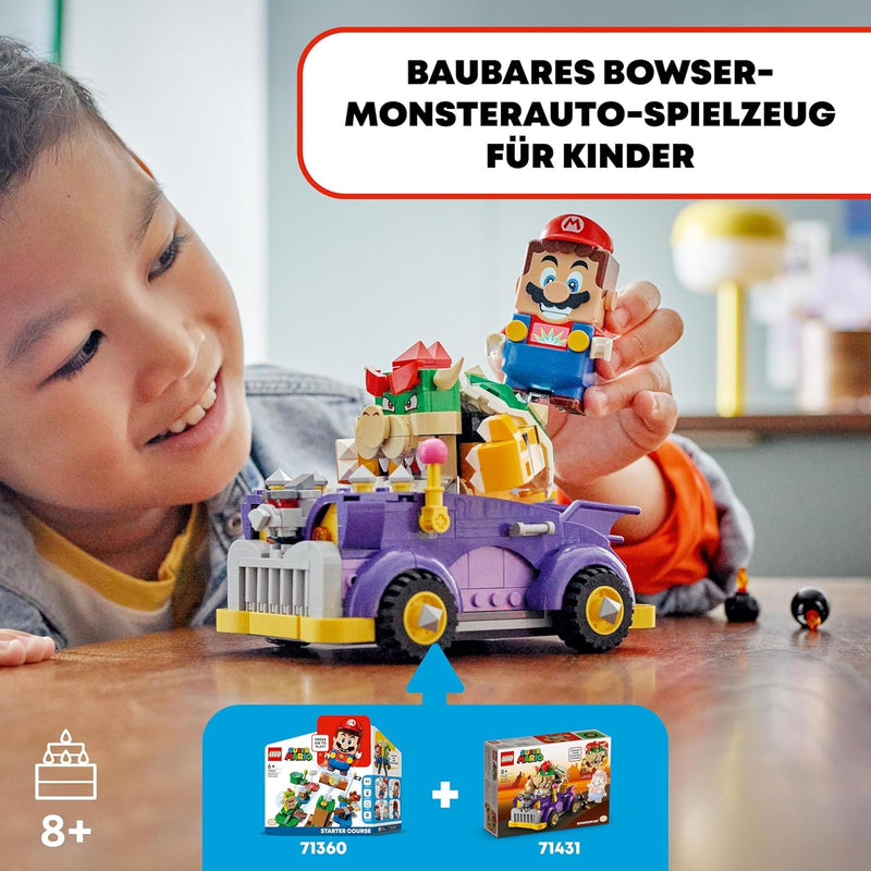 LEGO Super Mario Bowsers Monsterkarre – Erweiterungsset, Auto-Spielzeug mit Bowser-Figur für Jungs u