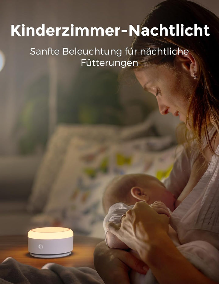 Momcozy Geräuschmaschine für Babys – 20 Beruhigende Geräusche und Touch-Licht, Tragbar Weisses Rausc