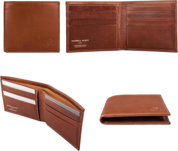 Maxwell-Scott Luxus Herrengeldbörse (Vittore), Cognac, One Size Cognac Braun, Cognac Braun