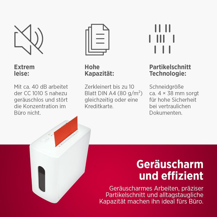 Olympia CC 1010 S Aktenvernichter | Papierschredder für Dokumente & Kreditkarten | Dokumentenschredd