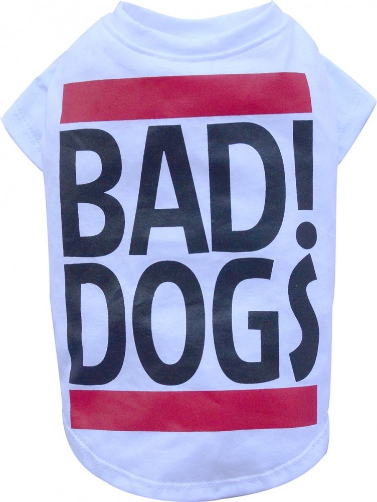 Doggy Dolly BD401 Big Dog Hundeshirt Bad Dogs, weiss, Grösse : M M Brust 81-83cm, Rücken 59-61cm, M