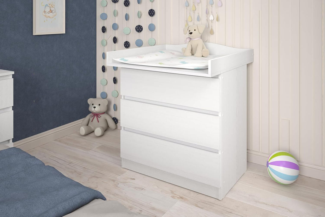 Shefa Kids 801 Universal Wickelaufsatz kompatibel mit Kommoden Malm, Hemnes und Nordli Serie, weiss