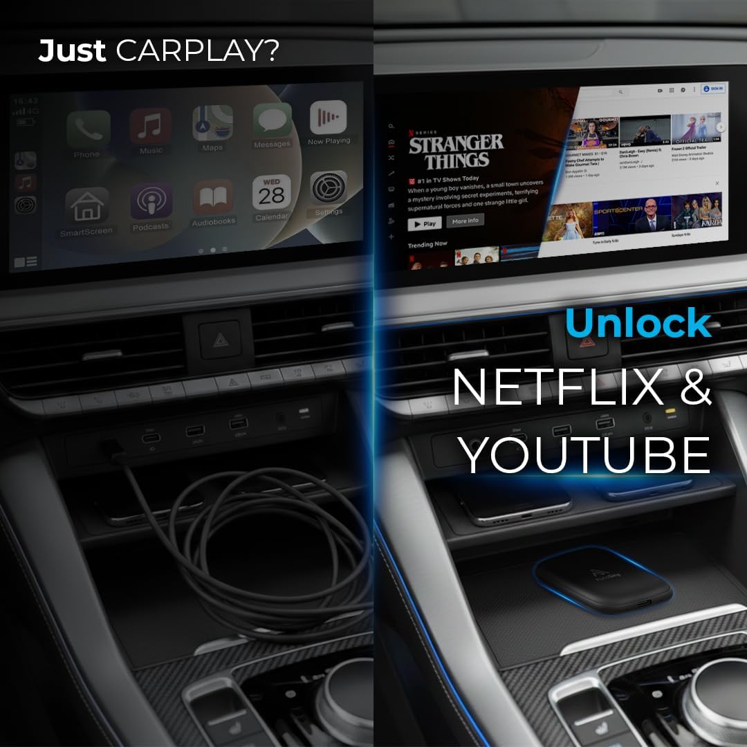 AutoSky Wireless CarPlay & Android Auto AI Box Lite – Für Fahrzeuge mit Wired CarPlay – Kabellos Car
