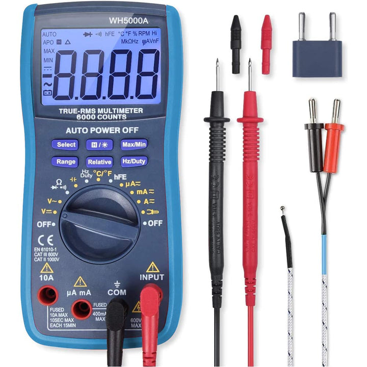 MMOBIEL Digitalmultimeter CAT III 1000V CAT IV 600V - 6000 Zähler - Spannungsprüfer Test AC/DC, Stro