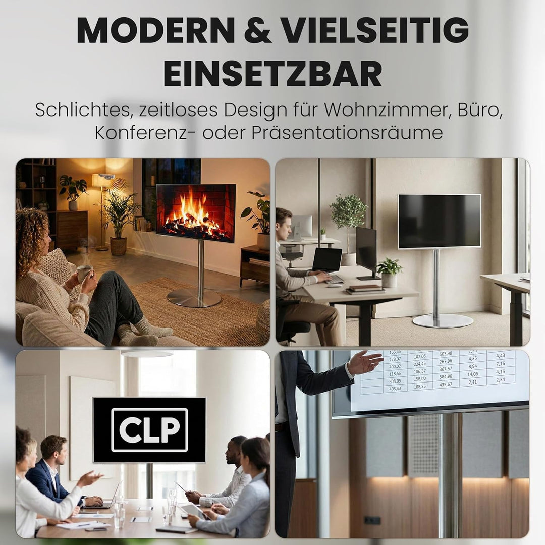 CLP TV Standfuss universal 55 65 75 Zoll, modern, eckig, Metallgestell, für grosse Fernseher, Stabil