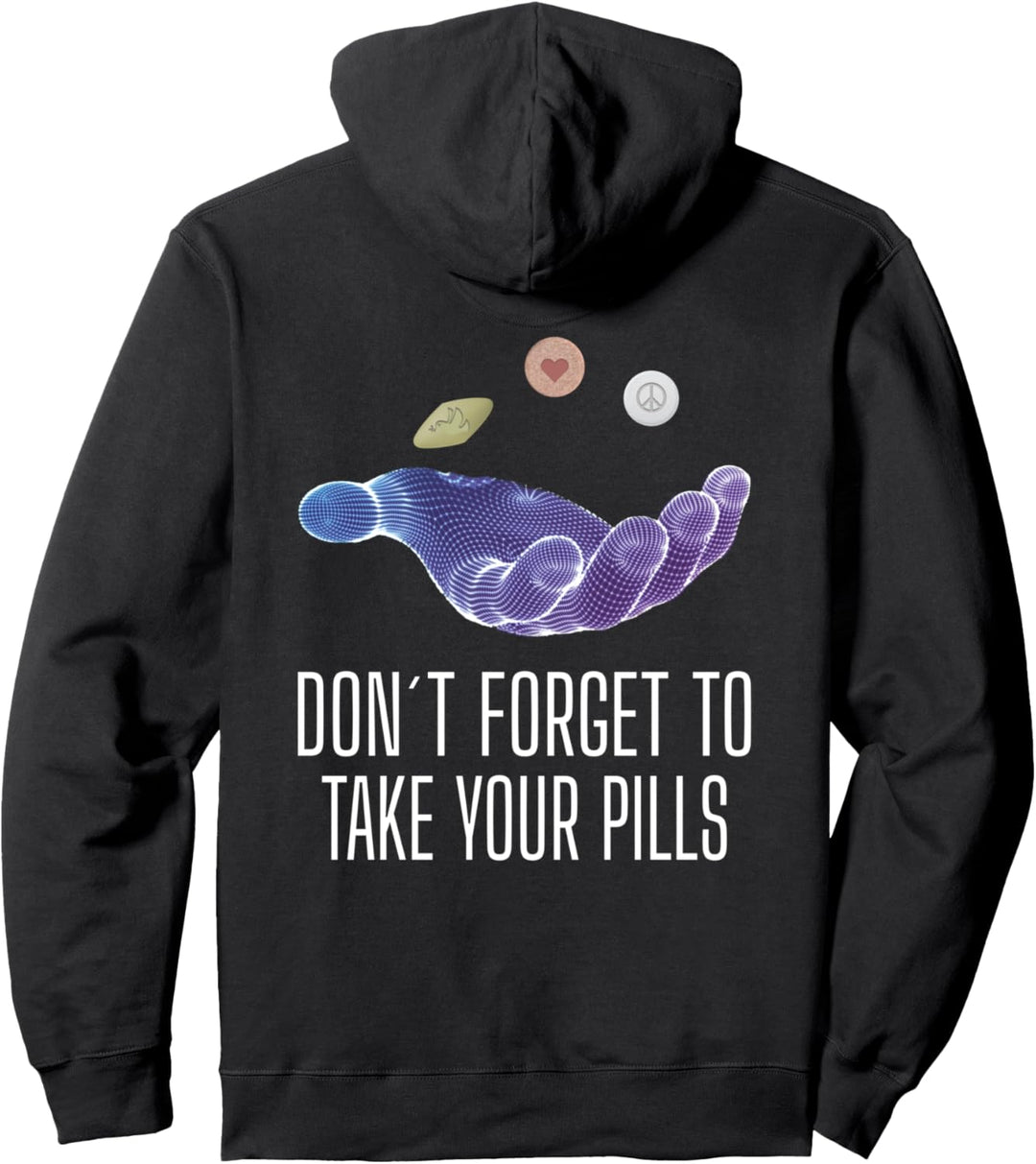 Rave Outfit House DJ Kostüm Peace Hope Love Techno Musik Pullover Hoodie