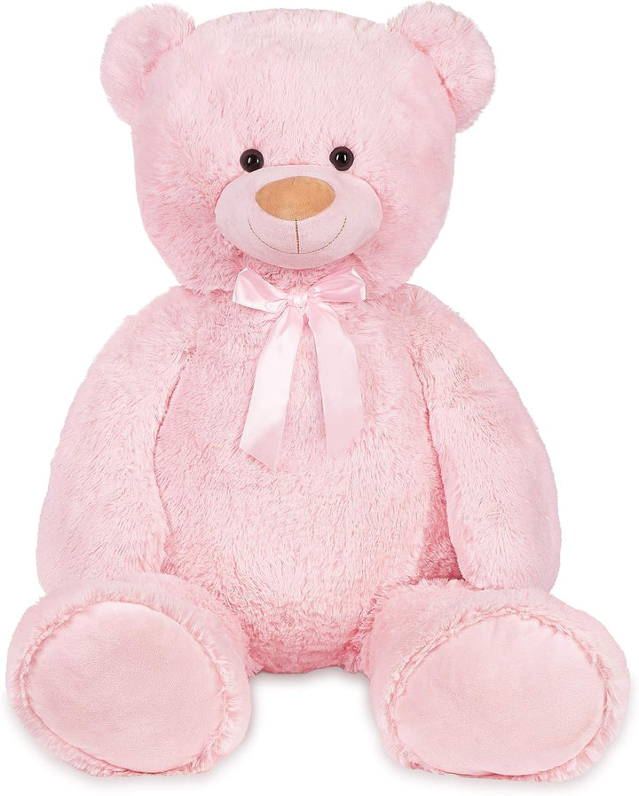 BRUBAKER XXL Teddybär 100 cm - Rosa - Stofftier Plüschtier Kuscheltier, Rosa