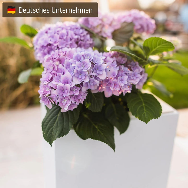 VIVANNO Pflanzkübel Pflanzgefäss Blumenkübel Fiberglas weiss matt Block - 30x30x60 cm Weiss Matt 60x