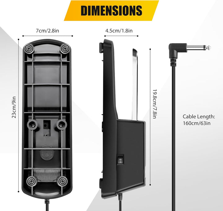 LP1 Keyboard Sustain Pedal, Universal Klavier Pedal mit Polaritätsschalter für E-Piano, E-Keyboard,