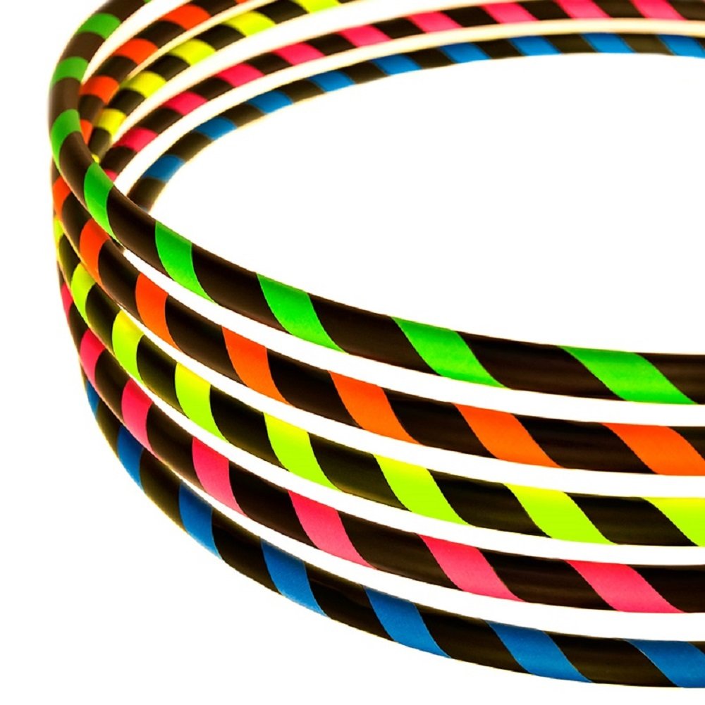 HOOPOMANIA Hula Hoop Reifen für Anfänger [Ø90cm - Ø105cm] Hula Hoop Reifen Erwachsene Ø95cm Neon Bla