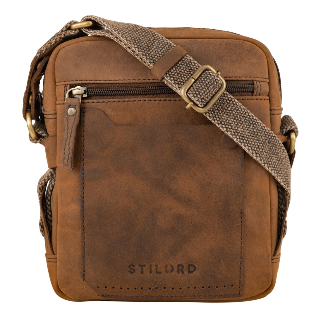 STILORD 'Nash' Ledertasche Männer Vintage Kleine Umhängetasche Messenger Bag Herren für Tablet 8 Zol
