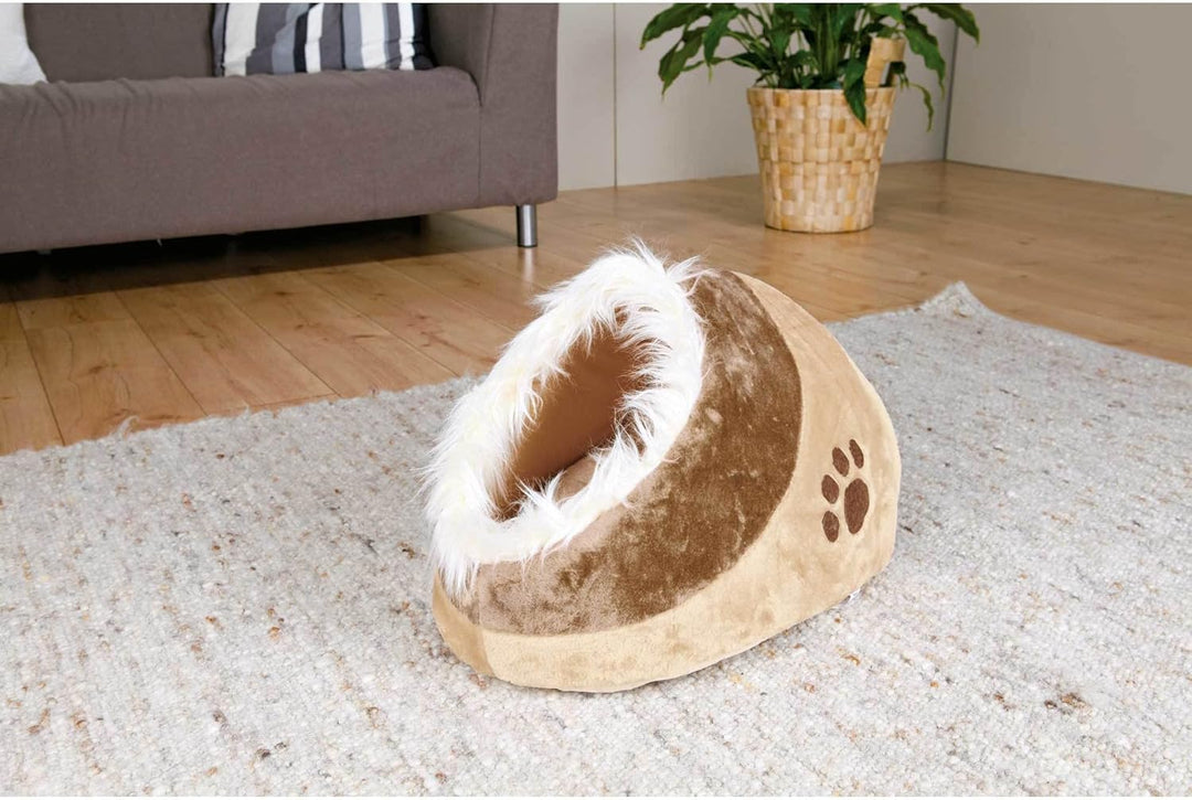 TRIXIE Pet Products Minou Cuddly Cat Bed Pet Products Minou Katzenbett 36281 medium beige / braun L