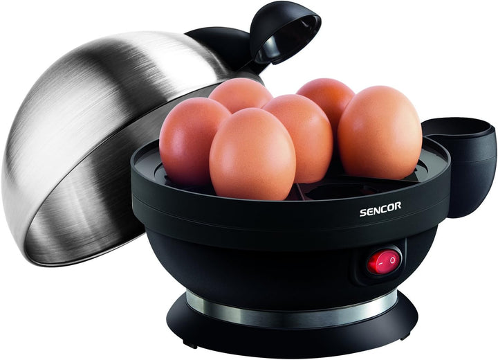 SENCOR SEG 720BS Eierkocher (380 Watt, Kapazität bis zu 7 Eier, 3 Kochstufen) schwarz