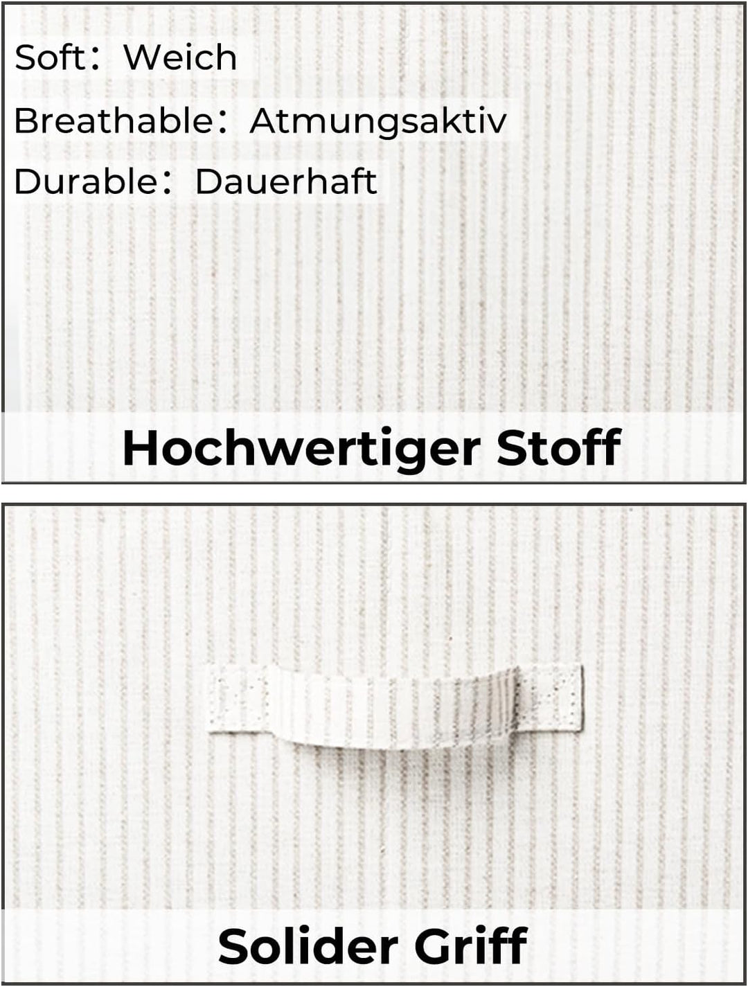 StorageWorks Kisten mit Griffen, Aufbewahrungsbox Stoff für Regale, Baskets for Organisation, gross