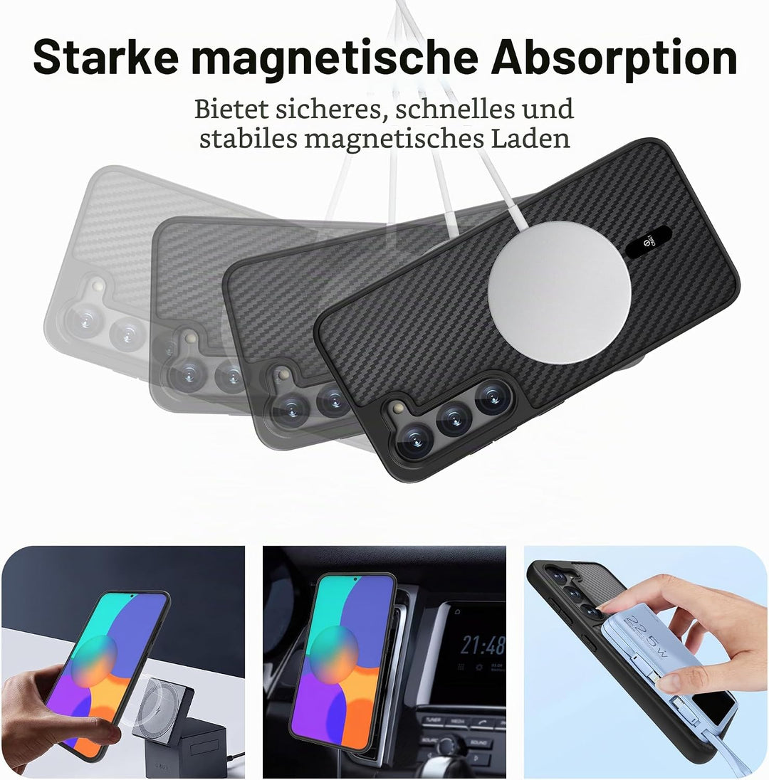 ONES Magnetisch für Samsung Galaxy S23 Ultradünne Hülle, Kompatibel mit MagSafe, Fallschutz in Milit