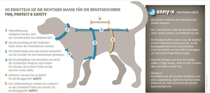 anny-x Brustgeschirr Fun Oliv orange - Gr. M