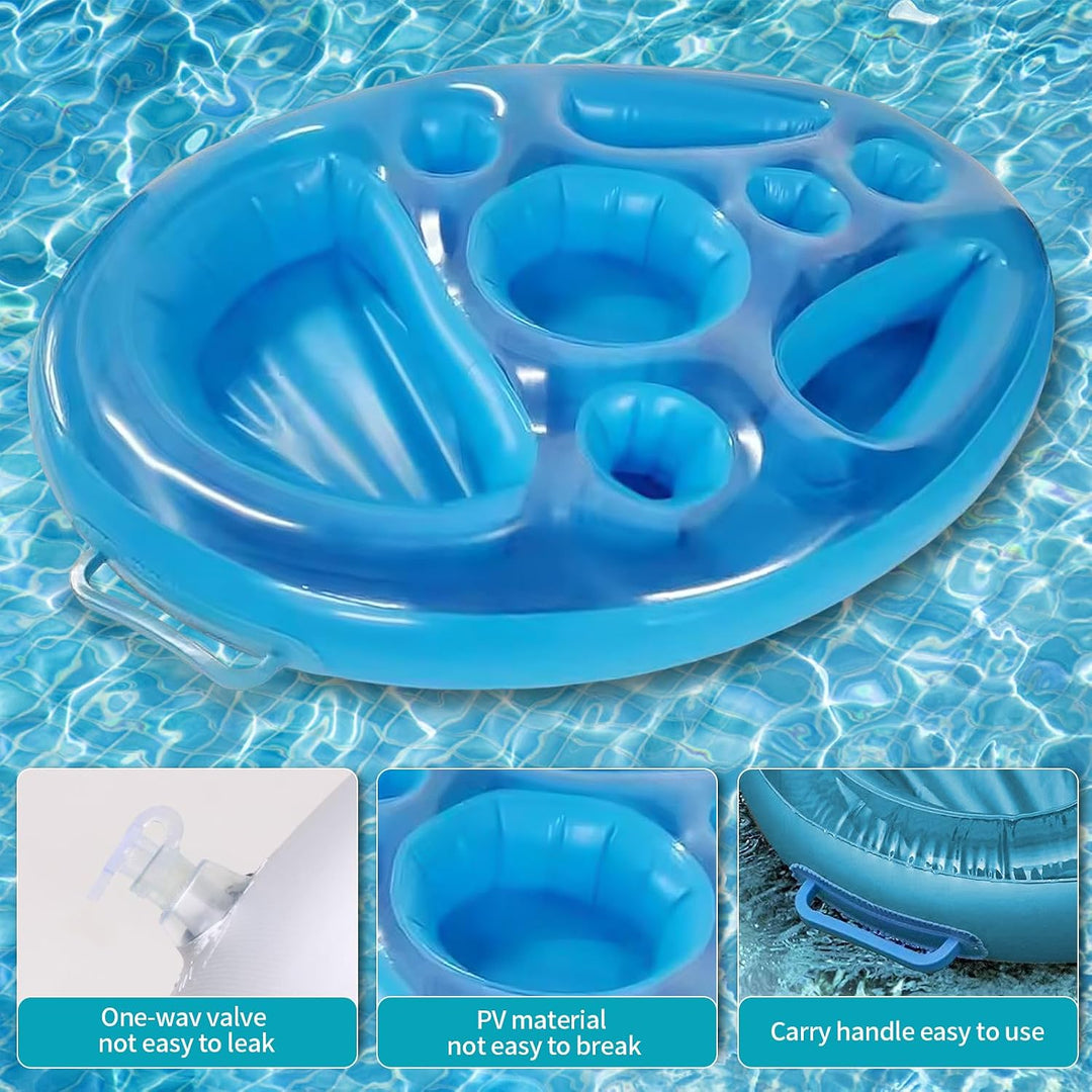 Aufblasbarer Getränkehalter, Schwimmende Tablett 70×50cm Aufblasbar Poolbar 8 Löcher Grosse Kapazitä
