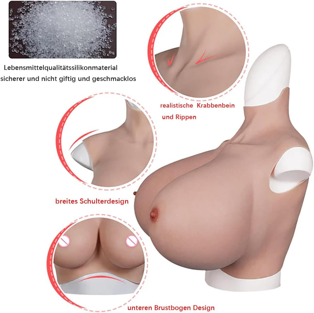 Riesige Brust S Z Cup Silikonbrust bildet Brustplatte für Crossdresser Drag Queen Elfenbein weiss Z