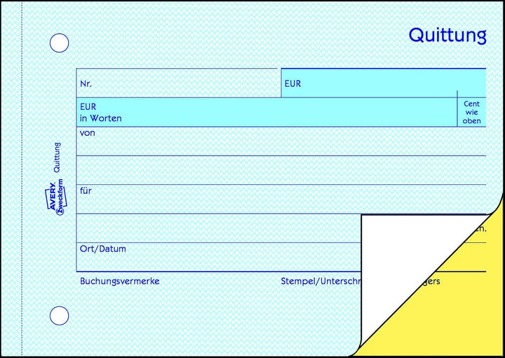 AVERY Zweckform 1742-10 Quittungsblock Kleinunternehmer (A6 quer, 2x40 Blatt, selbstdurchschreibend,
