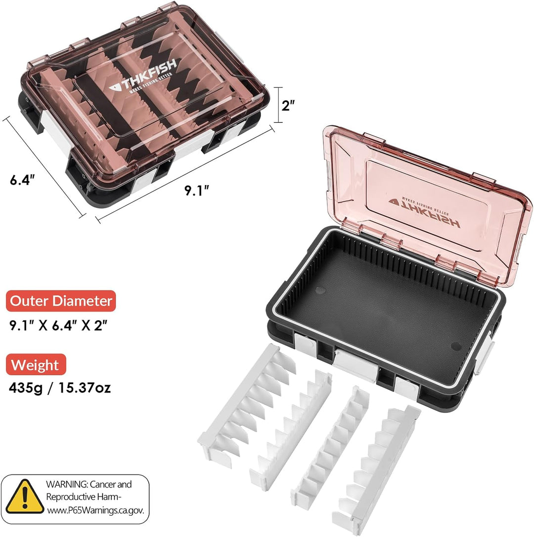 Köderbox Angeln Set, 2 Stück Angelbox 23x16x5 cm, Tackle Box Angeln mit Herausnehmbaren Trennwänden,