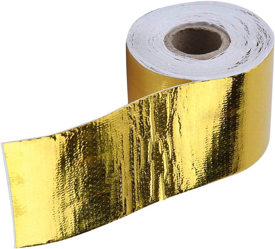 Auto Hitzeschutzfolie, 1 Rolle Goldene Aluminiumfolie Selbstklebend Reflektierendes Hitzeschild Kleb