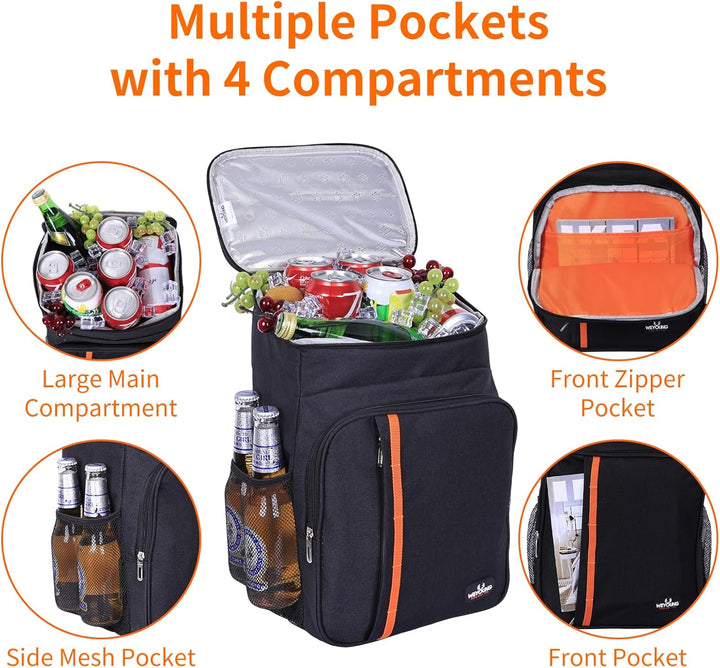 23L Kühlrucksack - Gross Kühltasche Picknickrucksack Wasserdichter Rucksack Ultraleicht Rucksäcke Mä