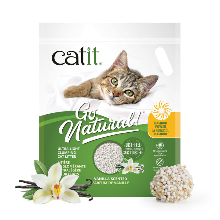 Catit Go Natural!, Klumpendes Katzenstreu aus Bambus, Vanilleduft, 1,4kg