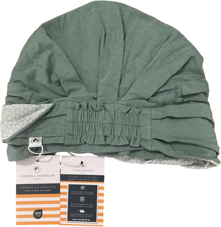 CAREBELL Elegance Luz – Turban aus Bambus für Chemotherapie oder Alopezie, aquamarin, One size