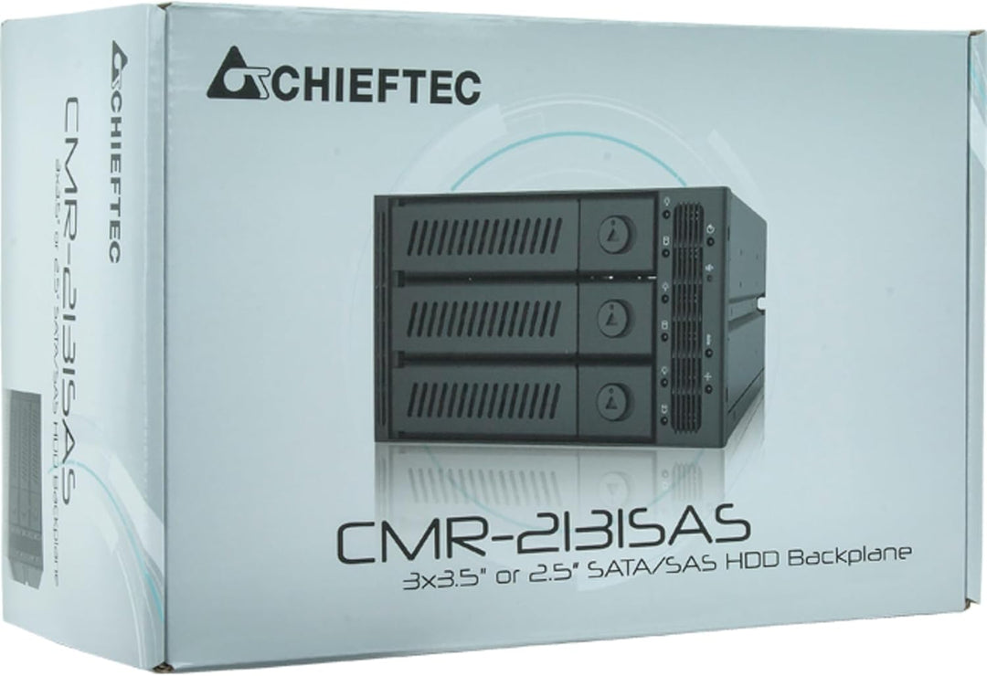 Chieftec CMR-3141SAS Panel BAHÍA Disco Duro para 4 HDD/SSD (3,5"/ 2,5"), ocupa 3 ranuras de 5,25"