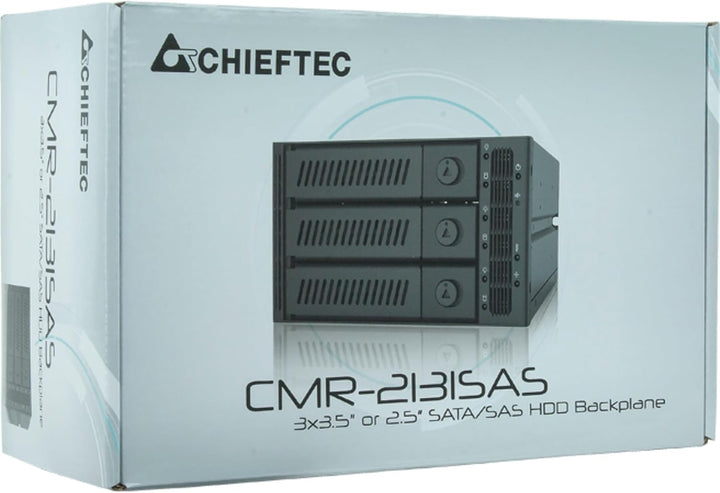 Chieftec CMR-3141SAS Panel BAHÍA Disco Duro para 4 HDD/SSD (3,5"/ 2,5"), ocupa 3 ranuras de 5,25"