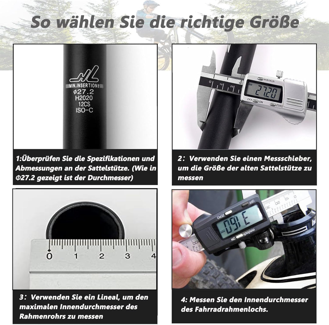Jane Eyre Federsattelstütze hochwertigem Fahrrad Sattelstütze, Durchmesser 27,2, 30,8 oder 31,6 mm，S