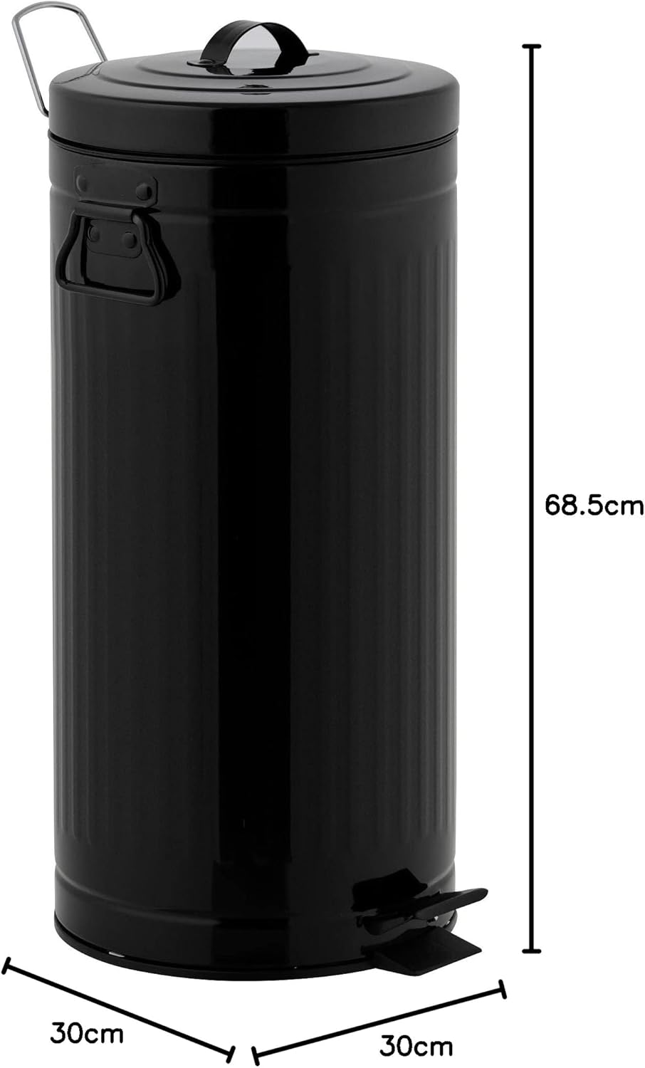 KITCHEN MOVE Abfalleimer, 30 l, Schwarz, Schwarz
