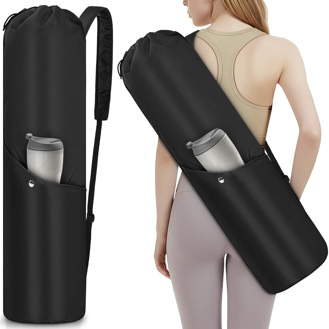 AKOZLIN Yoga Mat Bag with Multi-Functional Storage Pockets, Waterproof Yoga Mat Carrying Bag with Ad